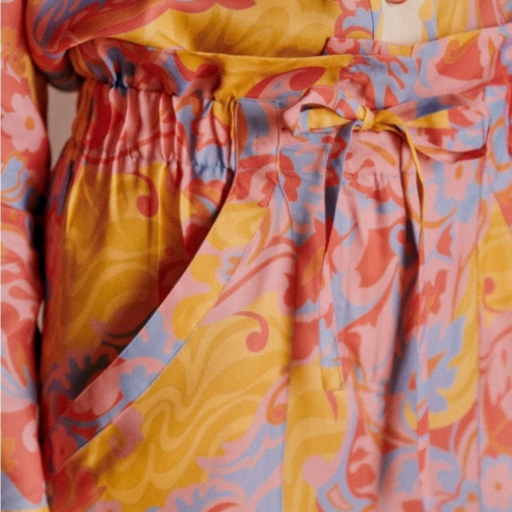 Sézane Pink, Yellow & Blue Paisley Jumpsuit - Picture 2 of 11